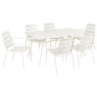 GARTENMÖBEL-SET 6-Sitzer Hellbeige Metall Terenzo - Beige, Metall - Beliani