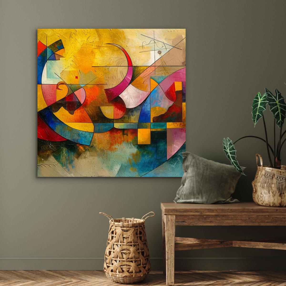 METALLBILD Kunst - Abstrakt - Modern 90x90 cm - Gelb, Metall (90/90cm) - MuchoWow