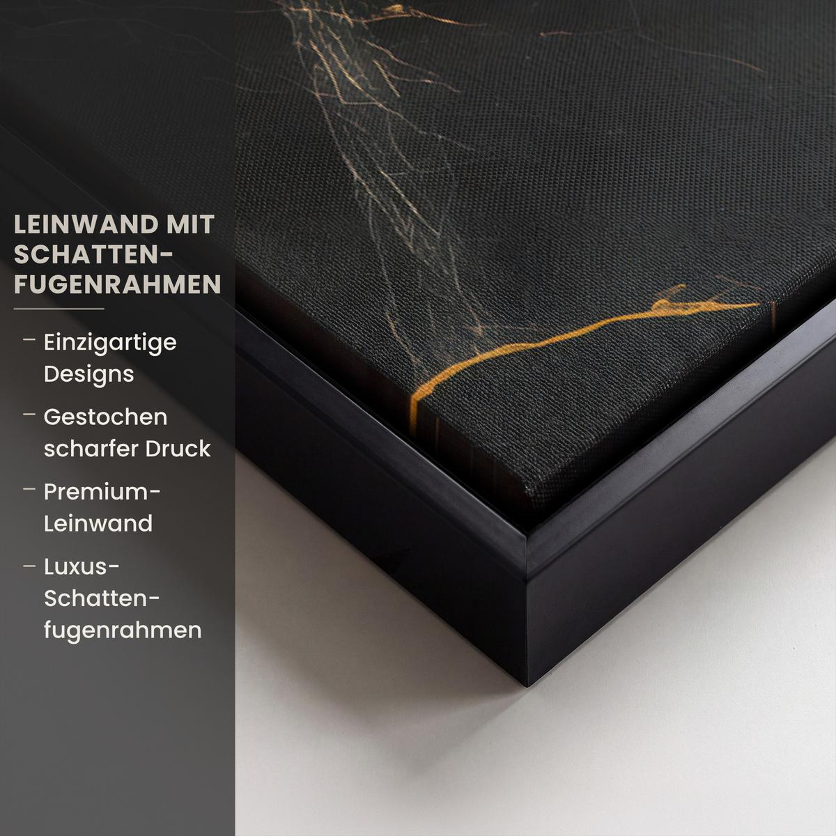 LEINWAND Bilder mit Rahmen - Weltkarte - Gold - Marmor - 40x60 - Goldfarben, Textil (40/60cm) - MuchoWow