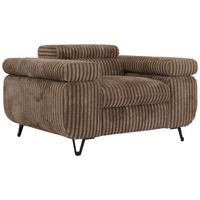 SESSEL PETER 1 - Braun Cord - Schwarz/Braun, Textil/Metall (126/76/99cm) - MKS