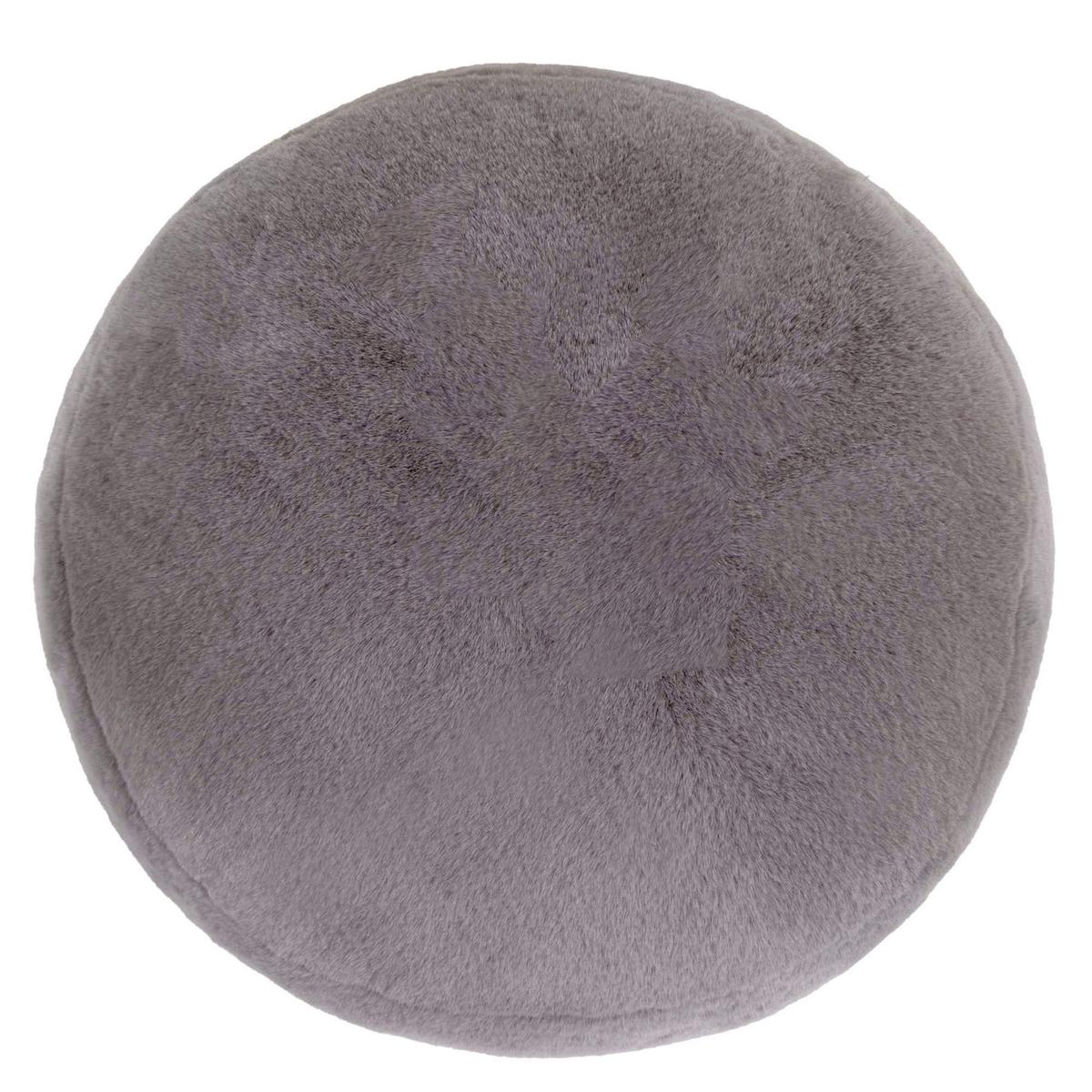 SITZPOUF Milano Kaninchenkunstfell - Grau, Textil (55/35/55cm) - icon