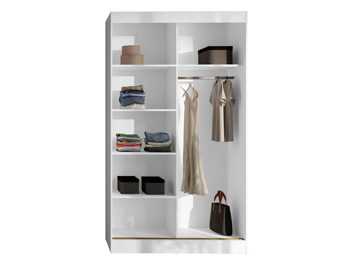SCHIEBETÜRENSCHRANK Modin 120 - Schwarz/Weiß, Holzwerkstoff/Kunststoff (120/216/65cm) - MIRJAN24