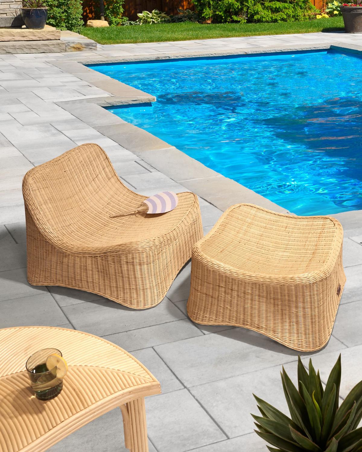 GARTENSESSEL Naturfarben Aigani - Beige/Naturfarben, Naturmaterialien (62/56/70cm) - Beliani