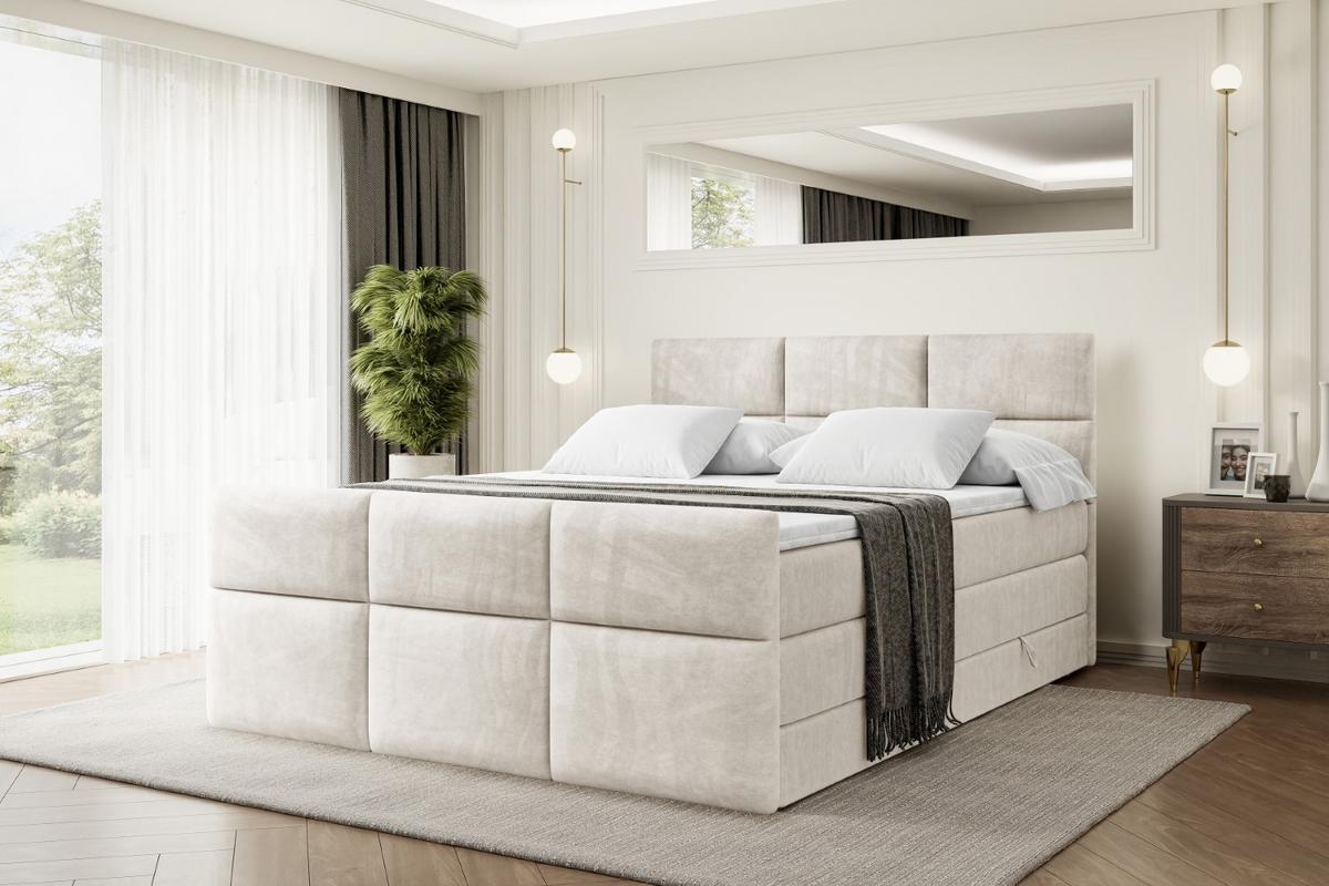 BOXSPRINGBETT OHIO-Z KING - 140x200 - H3/H4 - Creme - Creme, Holzwerkstoff (140/200cm) - ALTDECOR