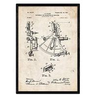 POSTER Navigationsinstrument 1 Patent A3 Schwarzer Rahmen - Schwarz, Papier (29.7/5/42cm) - Nacnic