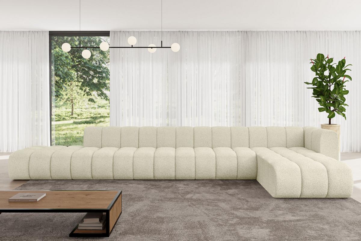 ECKSOFA modulares Sofa Zuvon-L3 - 478x177x70 cm Beige - Beige, Holzwerkstoff/Textil (478/177cm) - ALTDECOR