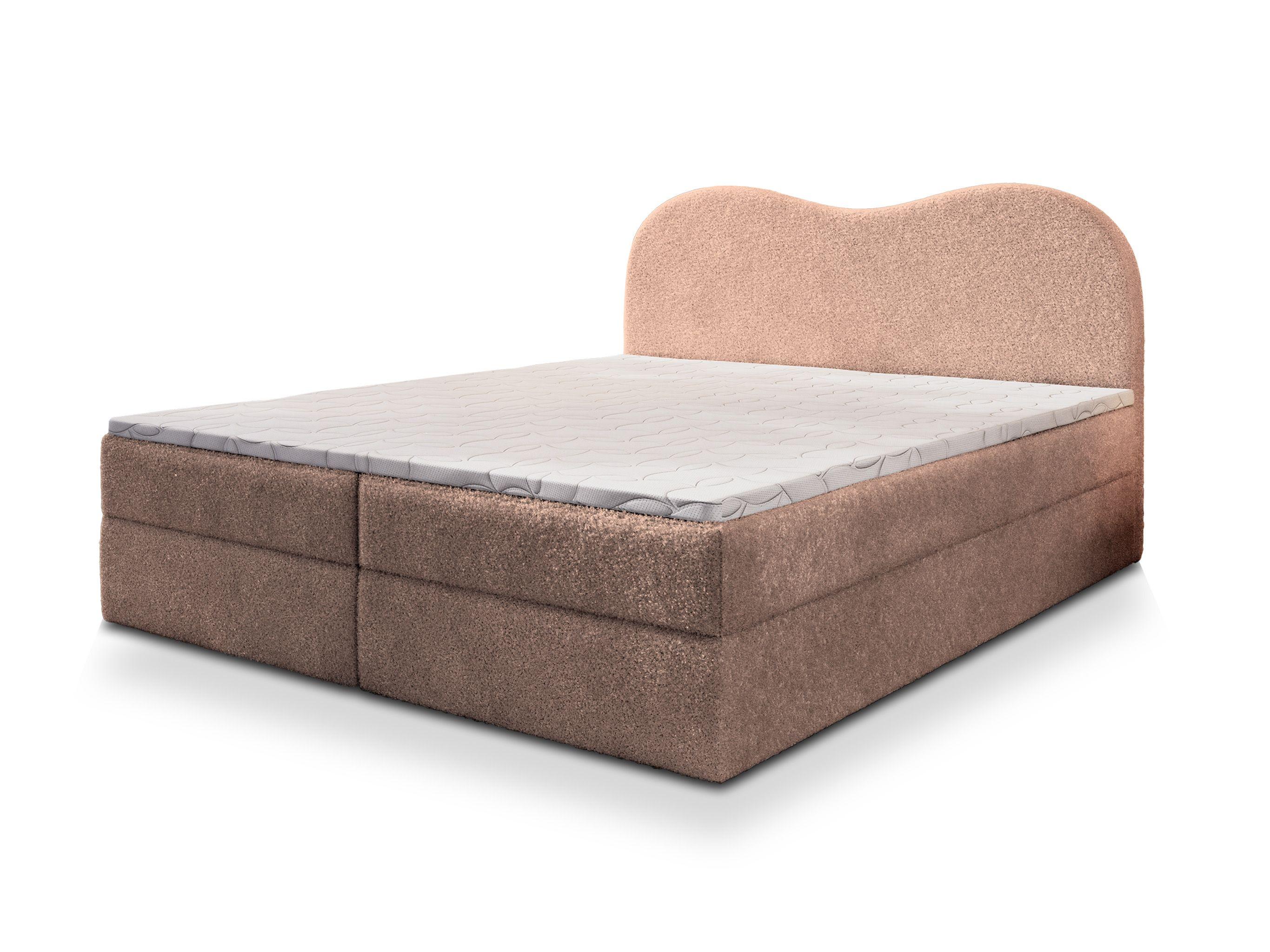 BOXBETT FLUVIA N 180x200 cm mit Matratze und Topper - Rosa - Rosa, Holz (180/200cm) - MASSENO