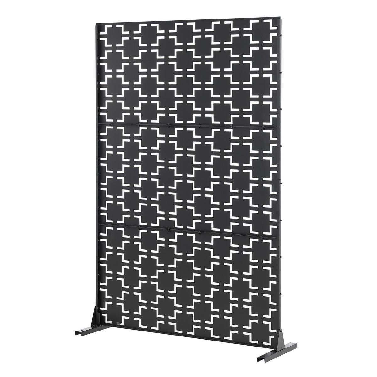 TRENNWAND Basciano - Schwarz, Metall (120/180/40cm) - casa.pro