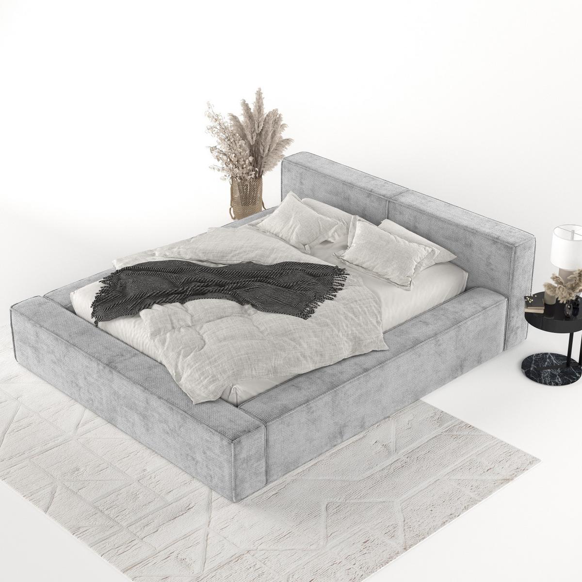 POLSTERBETT Casto mit Stauraum 160/200 cm Hellgrau im Bonita Stoff - Hellgrau/Schwarz, Holz/Holzwerkstoff (160/200cm) - AltaBeds