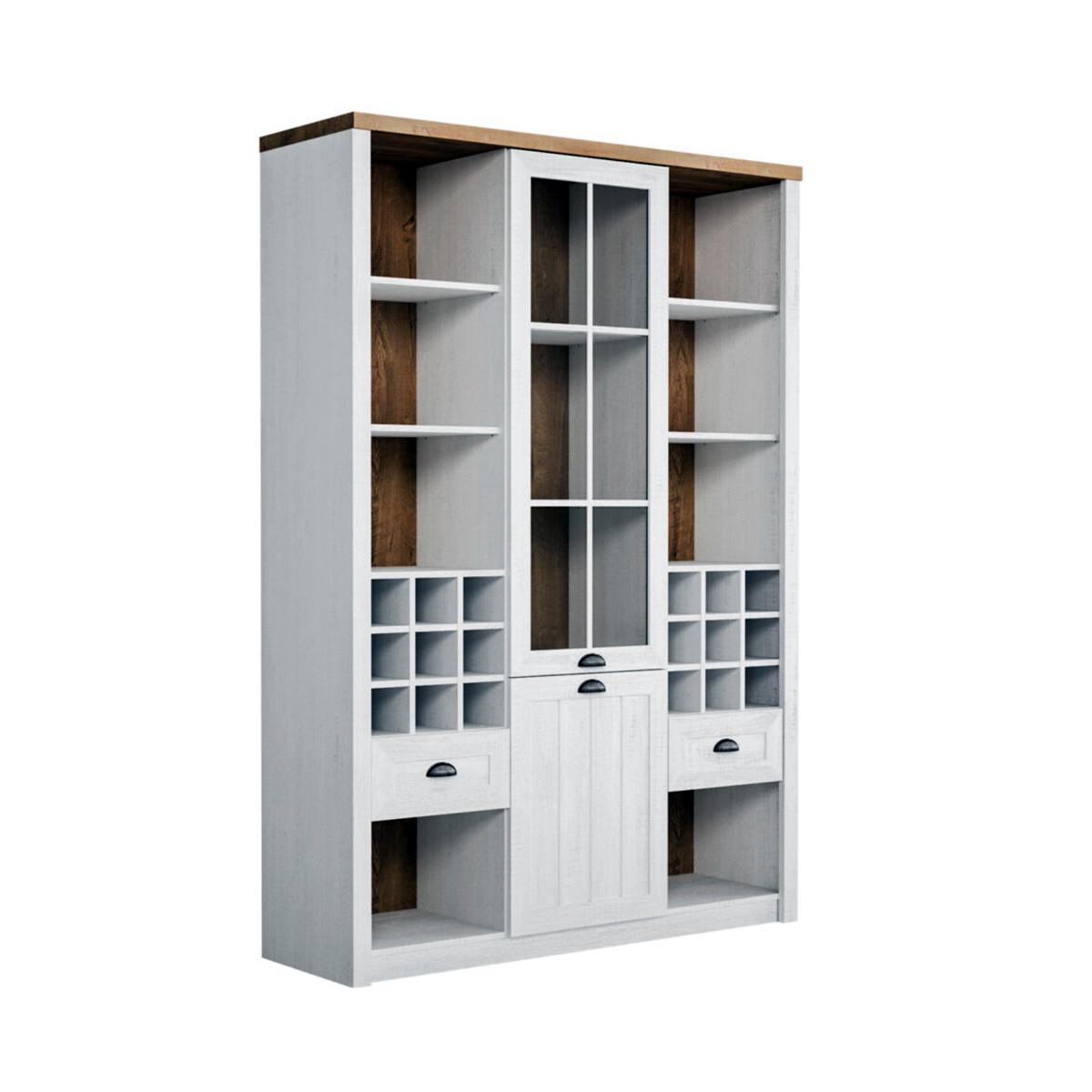 GESCHIRRSCHRANK Léandre Weiß und Holz - Weiß, Holzwerkstoff (140/197.6/43cm) - Petits-meubles
