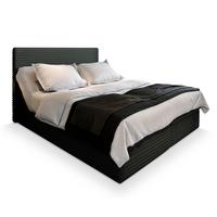 BOXBETT MILARA 140x200 cm mit Matratze und Topper - Schwarz - Schwarz, Holz (140/200cm) - MASSENO