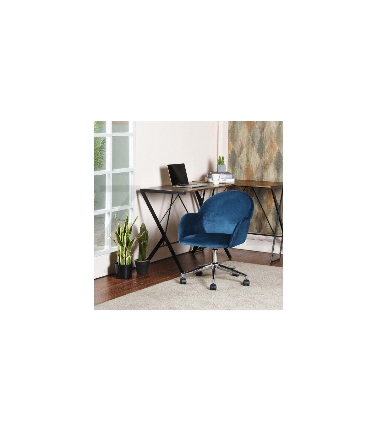 BÜROSTUHL mit Rollen und Armlehnen - CHIOZZA - Blau, Textil (57/77/59cm) - Calicosy