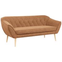 SOFA Pirs 3 Sitzer Strukture Orange - Orange/Braun, Holz/Textil (180/75/74cm) - MKS