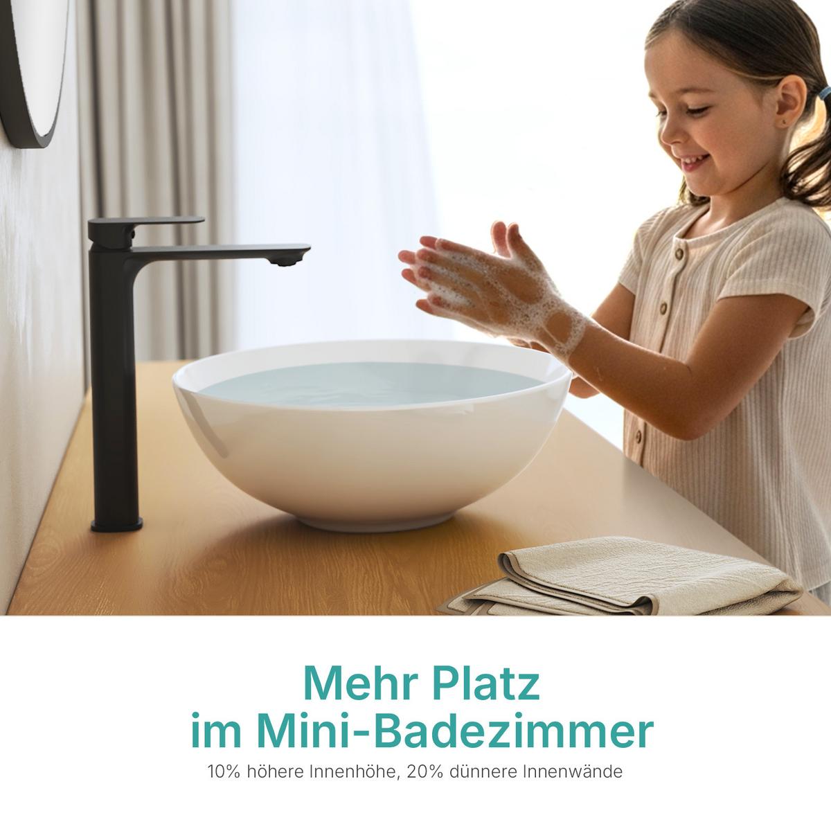 WASCHBECKEN Aufsatz Keramik Weiß Glänzend Ø41,5 / 15,5 cm - Weiß, Keramik (41/15/41cm) - EMKE
