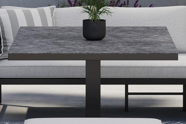 Tisch Grau Dunkelgrau Eisen pulverbeschichtet matt Polywood wetterbeständig