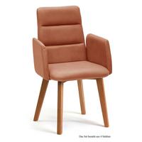 ARMLEHNSTUHL (4er-Set) Darelle 52x92x60 Eiche geölt/Cognac - Cognac/Eichefarben, Kunststoff (60/92/52cm) - 58aufmkessel