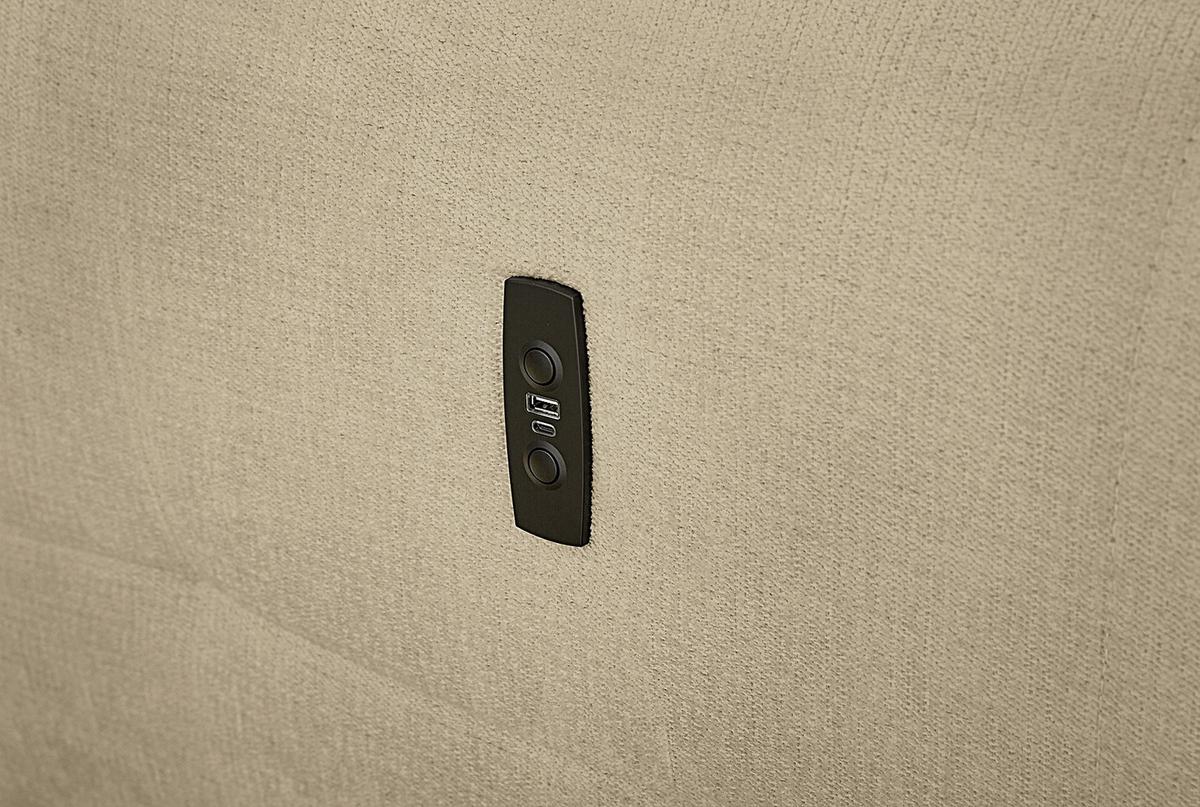 ECKSOFA mit elektrischer Sitztiefenverstellung, Kopflehnen verstellbar, USB-C und -A Ladefunktion B260/T191/H106 cm, Flachgewebe Beige / 15405 - Beige/Multicolor, Kunststoff/Textil (260/191cm) - luma-home