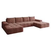 WOHNLANDSCHAFT Tonseo U - Schwarz/Braun, Holz/Kunststoff (344/78/173cm) - MIRJAN24