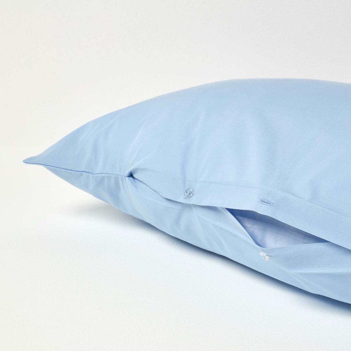KISSENBEZUG für V-Form-Kissen, Perkal, Fadendichte 200 - Blau, Textil (38/76cm) - Homescapes