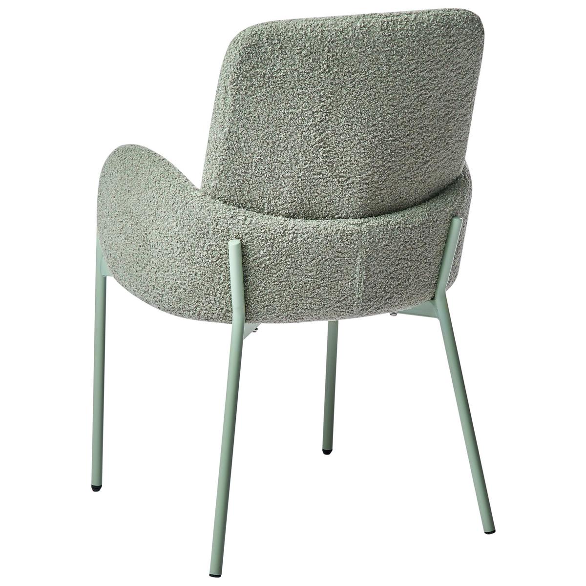ESSZIMMERSTUHL Bouclé Hellgrün Magee - Hellgrün, Textil (55/86/58cm) - Beliani