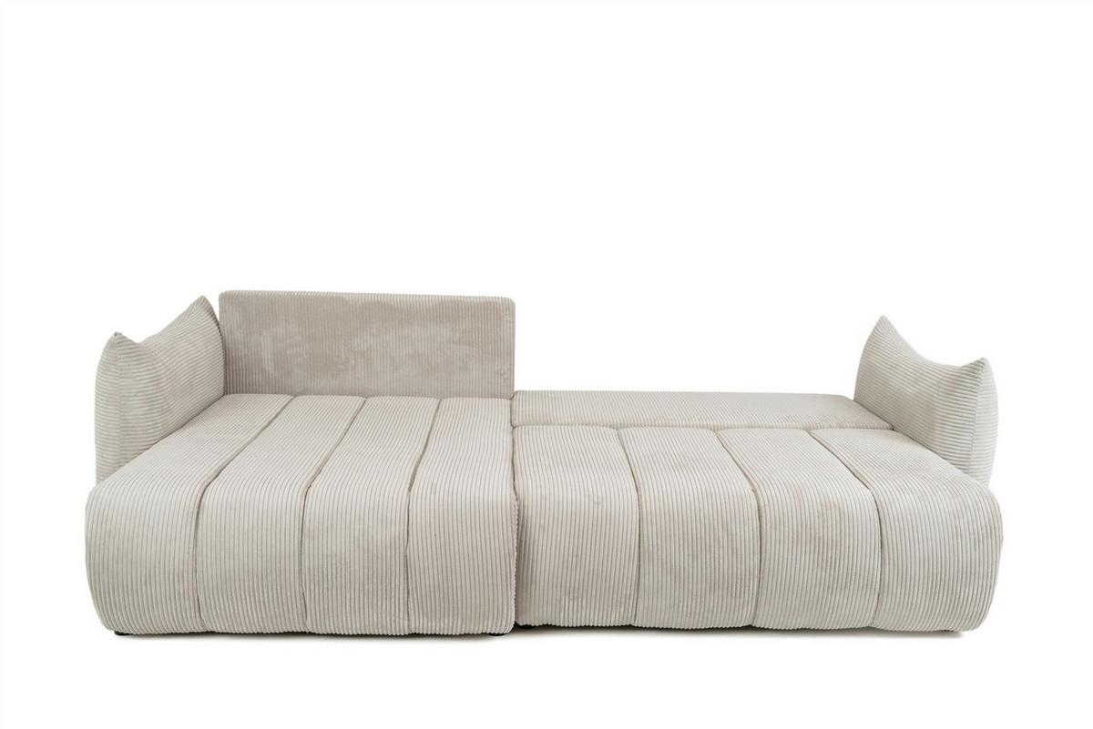 ECKSOFA Ontario Mit Schlaffunktion - Beige, Holzwerkstoff/Textil (154/260cm) - Fun Möbel