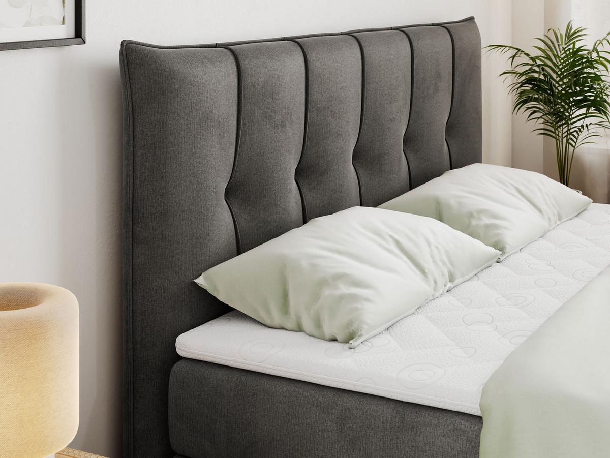 BOXSPRINGBETT PREMIUM 11 KING 120/200 Hellgrau Velvet - H4 - Grau, Holz/Textil (120/200cm) - MKS