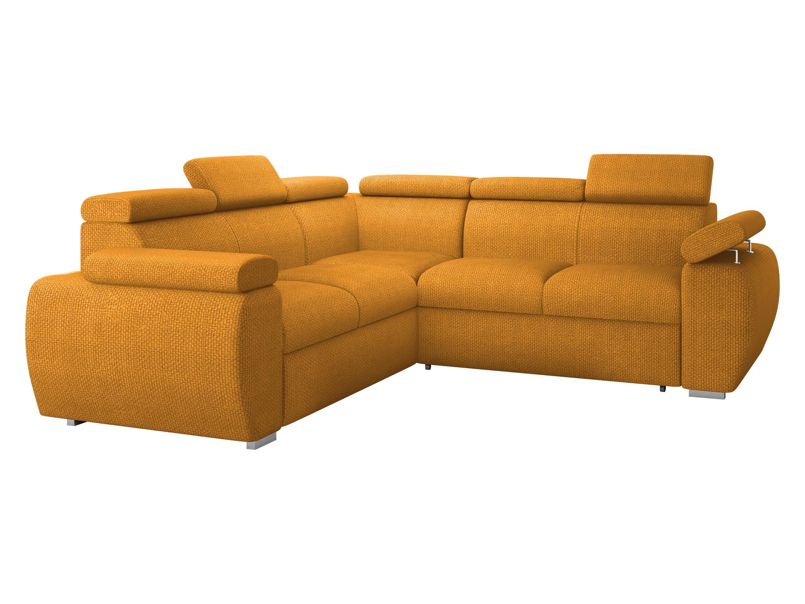 ECKSOFA Boston Maxi - Currygelb/Chromfarben, Holz/Textil (260/260cm) - MIRJAN24