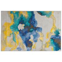 KURZFLOR-TEPPICH Bunt 160/230 cm Ceyhan - Blau/Gelb, Textil (160/230cm) - Beliani