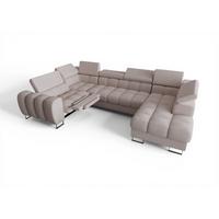 WOHNLANDSCHAFT Bastien Relax - Hellgrau, Holzwerkstoff/Textil (350/95/198cm) - Fun Möbel