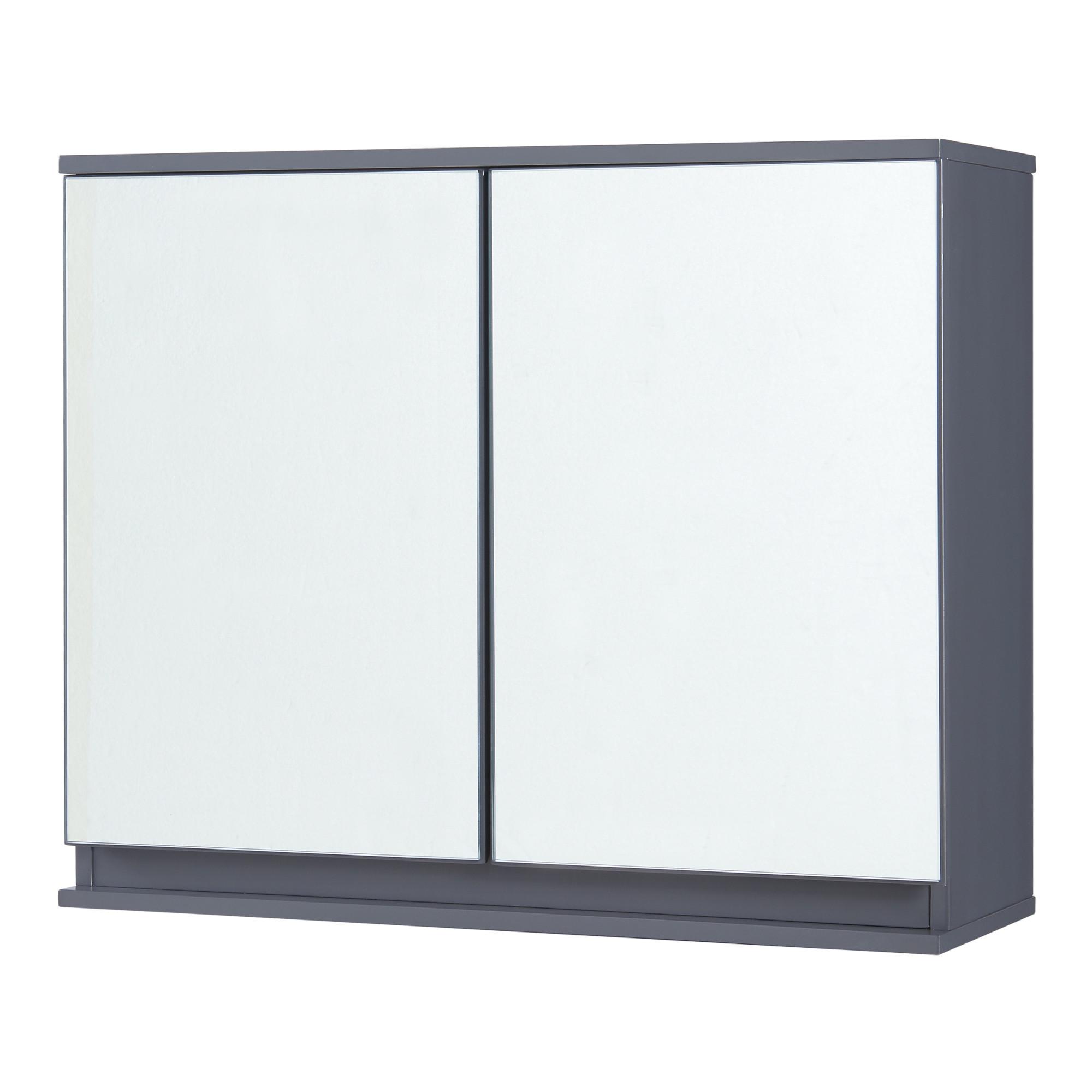 SPIEGELSCHRANK Overath - Grau, Holzwerkstoff (60/49.5/20cm) - [en.casa]