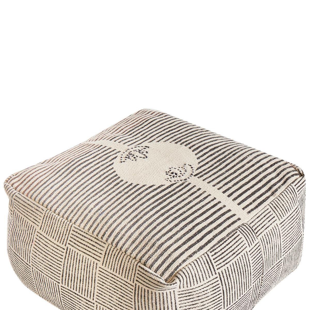 POUF Grau Lutz - Braun/Grau, Naturmaterialien (45/25/45cm) - Beliani
