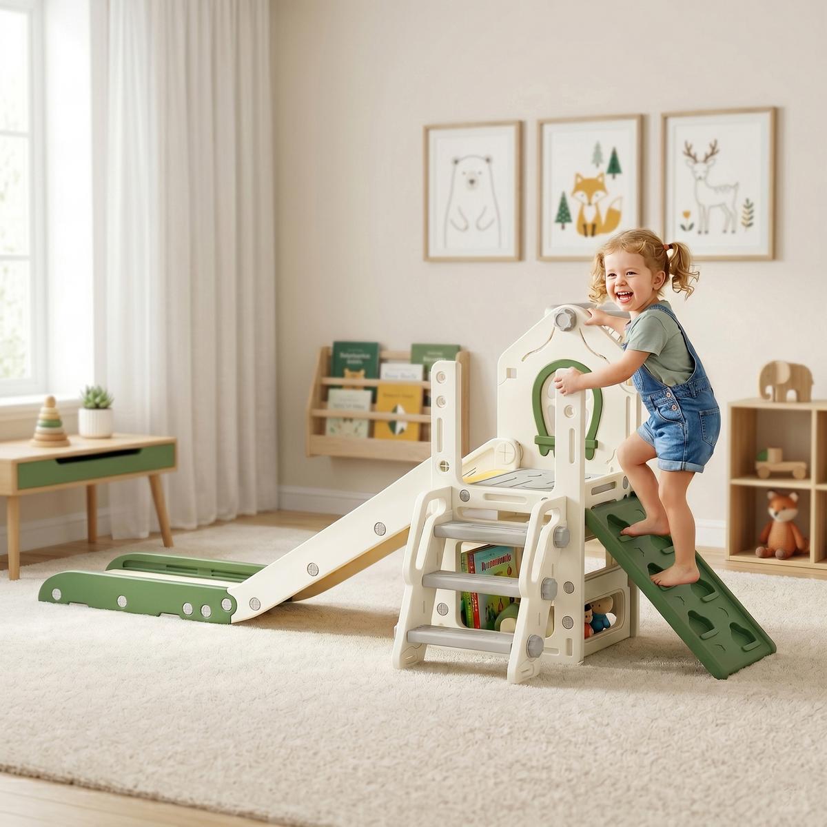 KINDER-RUTSCHE HDPE Cremeweiß - Creme, Kunststoff (100/84/191cm) - AIYAPLAY