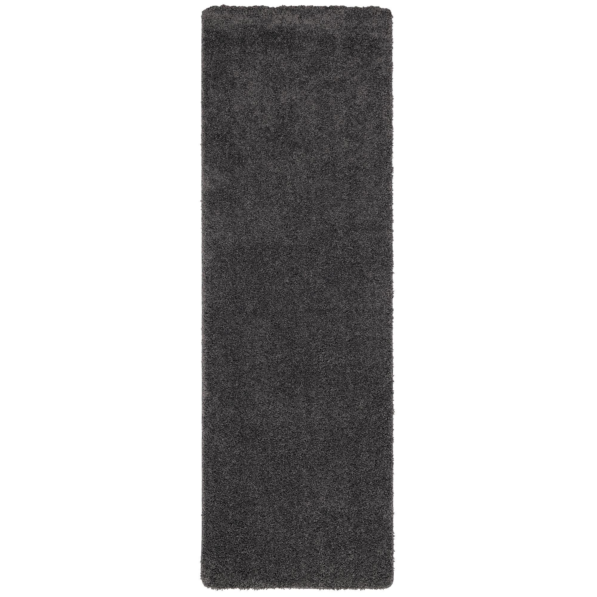 LUXUS HOCHFLOR LANGFLOR LÄUFER TEPPICH MILANO - Anthrazit, Textil (100/100cm) - Snapstyle