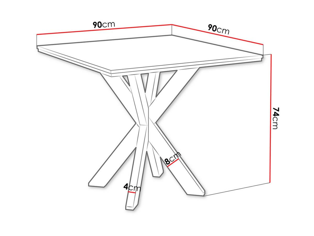 ESSTISCH Paro - Schwarz, Holzwerkstoff/Metall (90/90/74cm) - MIRJAN24