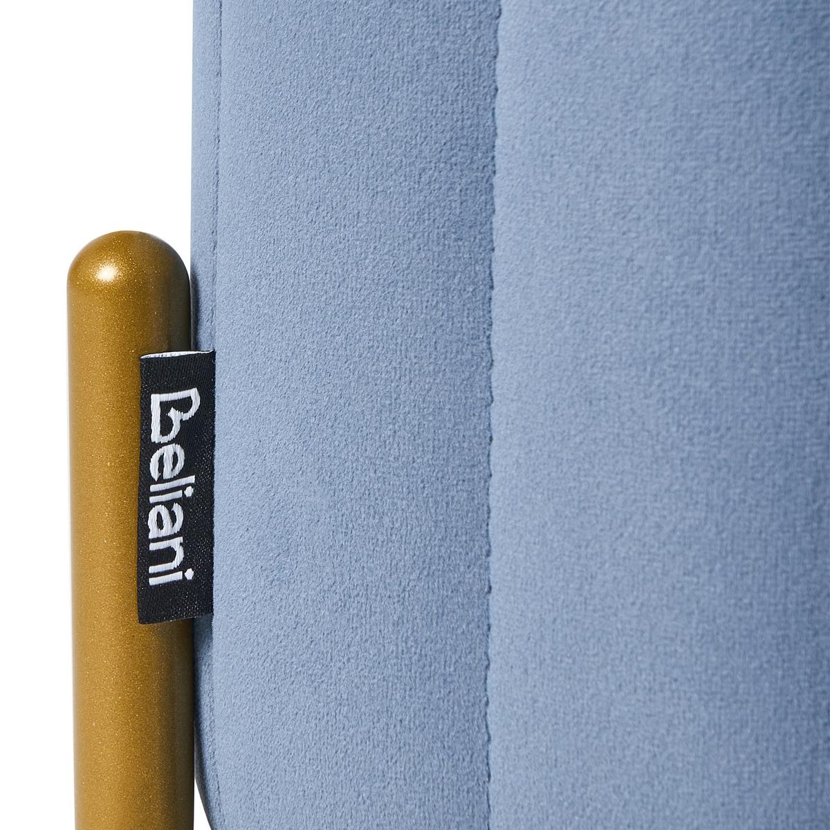 POLSTERBANK Samtstoff Blau Utah - Blau, Textil (91/43/47cm) - Beliani