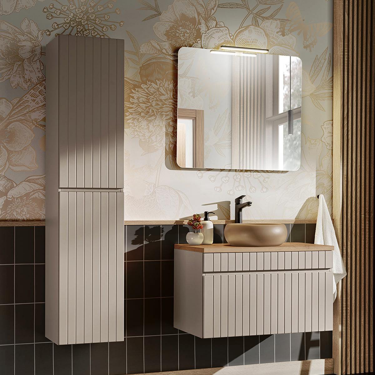 WASCHTISCH 80.4cm Zelie Kaschmir - Beige, Holzwerkstoff (80.4/48/46cm) - Petits-meubles