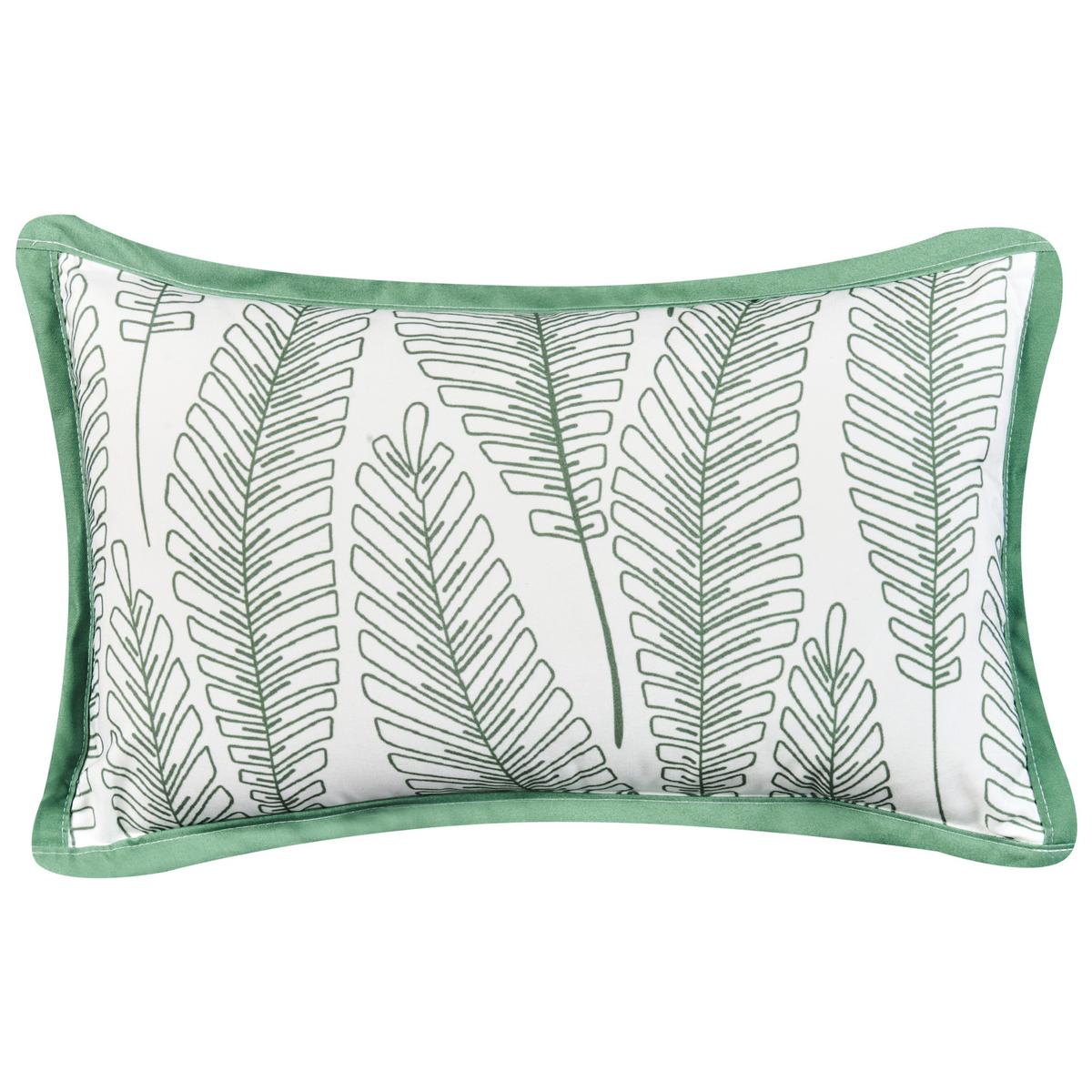 GARTENKISSEN 2er-Set Grün 30/50 cm Meadow - Weiß/Grün, Textil (50/12/30cm) - Beliani