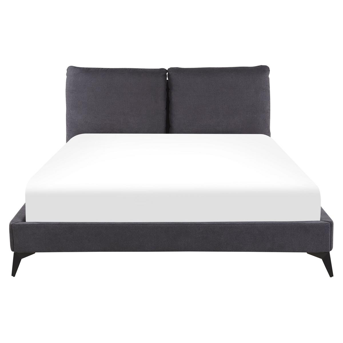 POLSTERBETT 160/200cm Dunkelgrau Melle - Dunkelgrau, Textil (160/200cm) - Beliani
