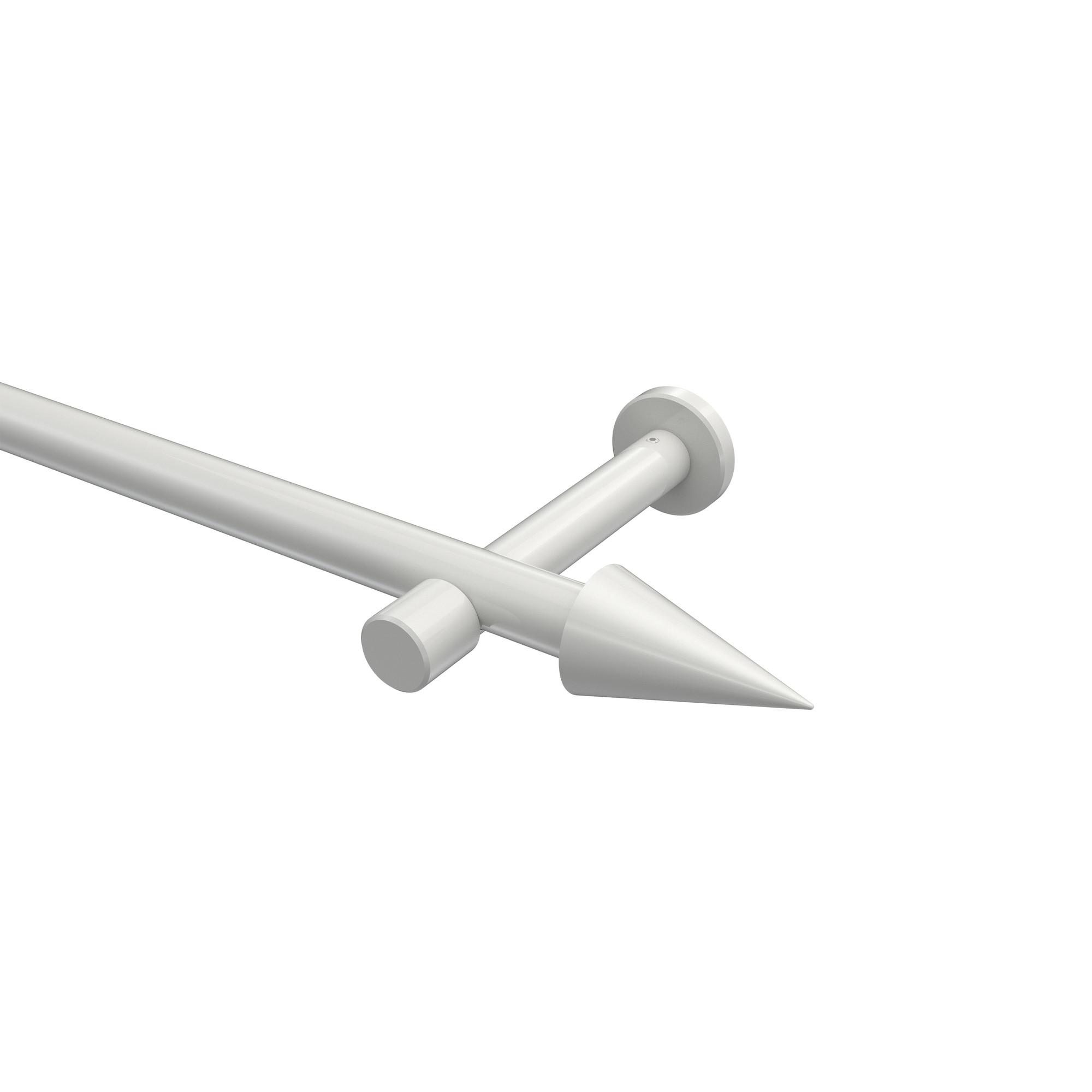 GARDINENSTANGE Prestige Savio 240 cm (geteilt in 2 x 120 cm), 1-läufig (ohne Ringe), 20 mm Ø Weiß - Weiß, Metall (240cm) - INTERDECO