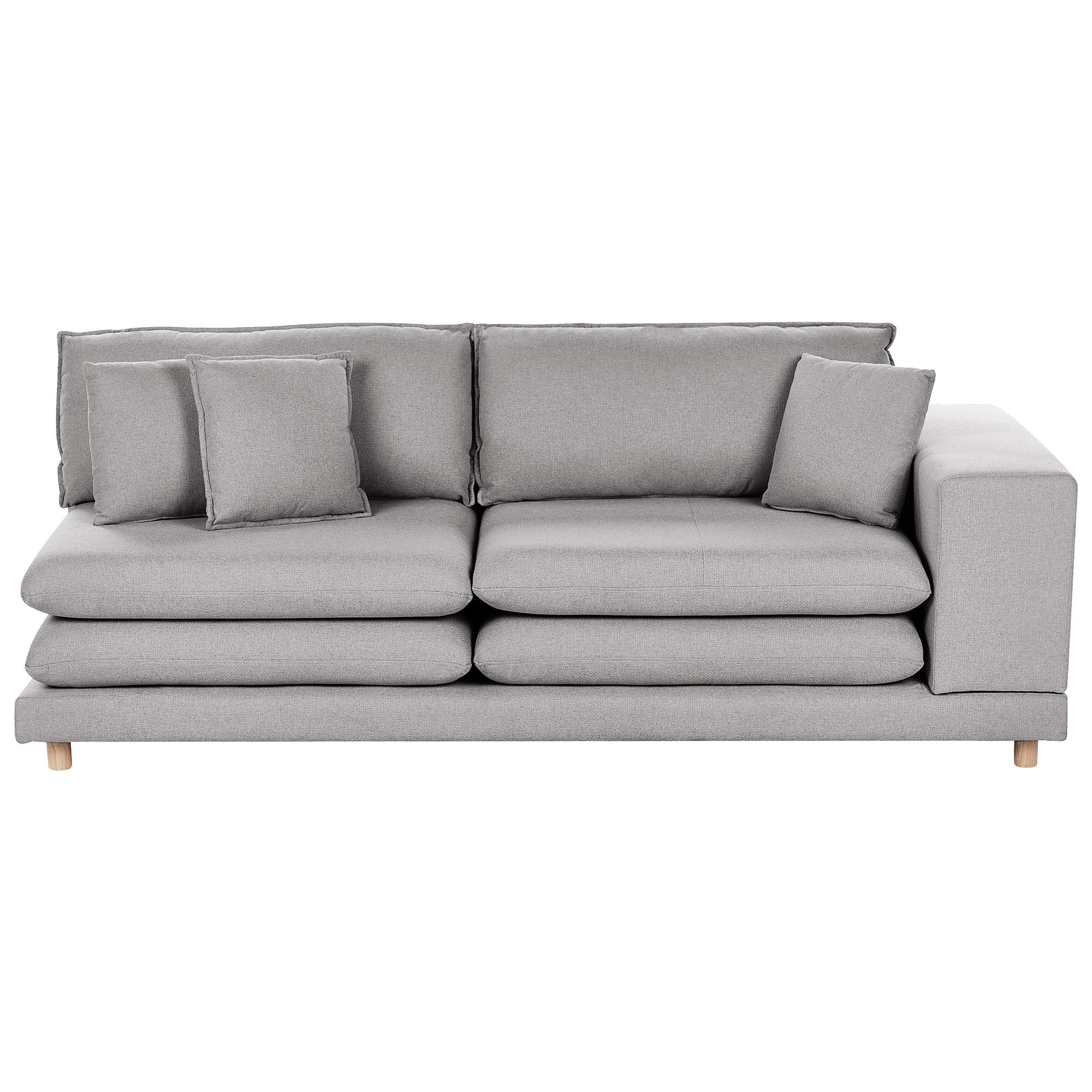 2-SITZER-SOFA Stoff Grau mit Kissen Heden - Grau, Textil (197/81/86cm) - Beliani