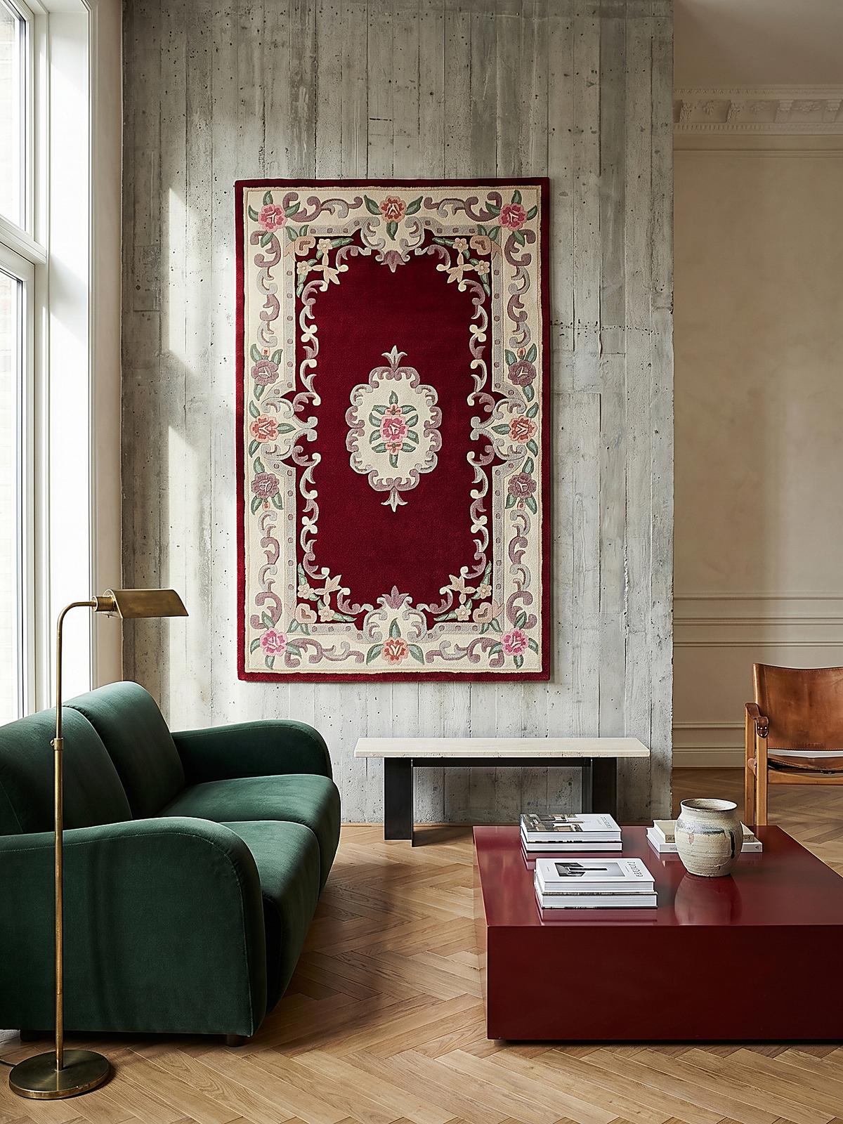WOLLTEPPICH BEAULY, klassisch, Rot-Beige, 120 x 180 cm - Rot, Textil (180/120cm) - KADIMA DESIGN