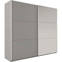 SCHWEBETÜRENSCHRANK IVERN 250/215/65 cm 2-türig mit Spiegel Grau - Grau, Holzwerkstoff (250/215/65cm) - MASSENO