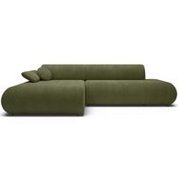 ECKSOFA Armone Olivgrün Chenille - Schwarz/Olivgrün, Kunststoff/Textil (286/173.5cm) - Selsey
