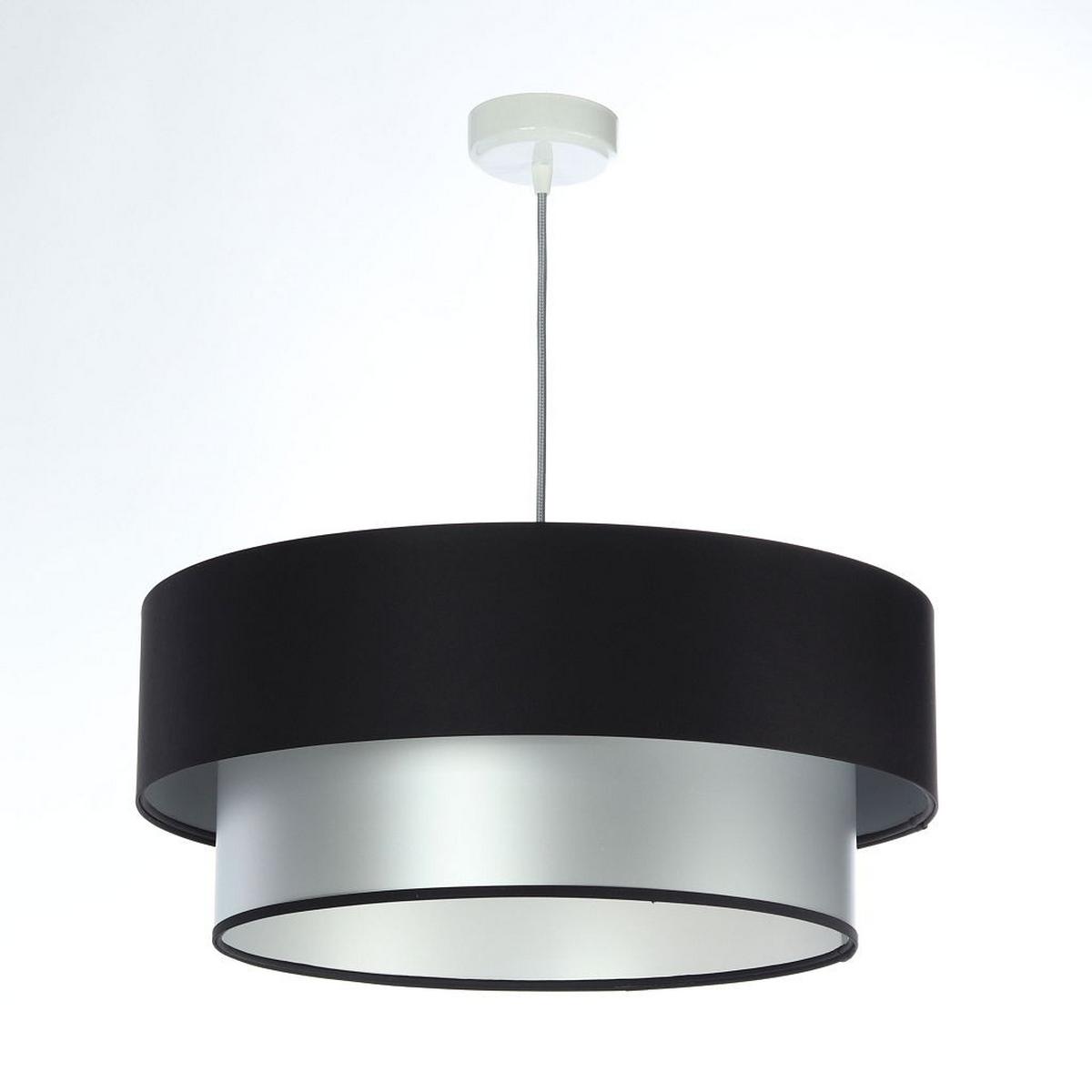 HÄNGELEUCHTE Schwarz 50/20 cm - Silberfarben/Schwarz, Kunststoff (50/1/20cm) - ONZENO