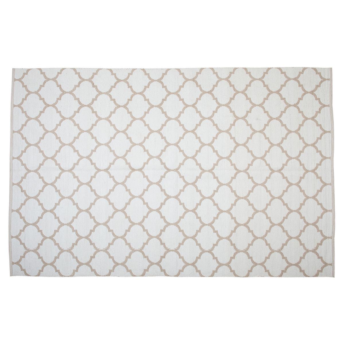 KURZFLOR-OUTDOOR-TEPPICH Aksu 200/140 cm - Weiß, Kunststoff (140/200cm) - Beliani