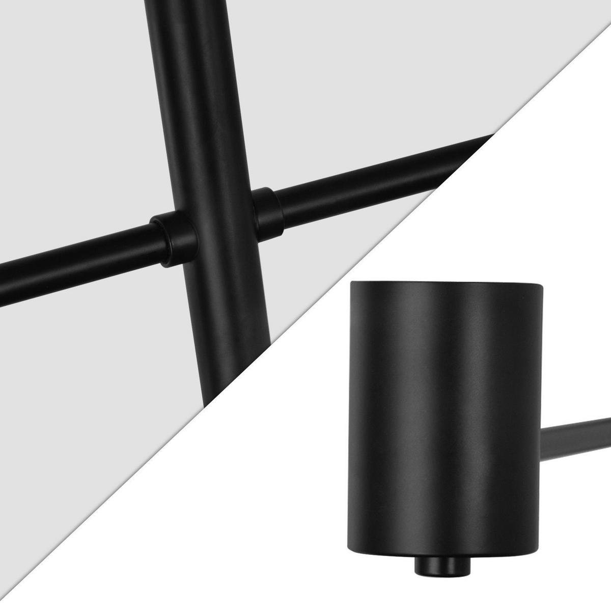 PENDELLEUCHTE Essenz 6-flammig 65/10/205 cm - Schwarz, Metall (65/10/205cm) - Nettlife