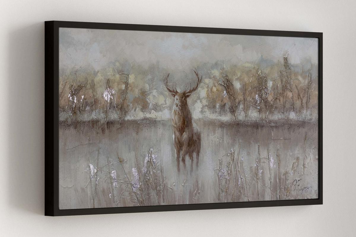 ACRYLBILD HANDGEMALT 120/60 cm - Beige/Braun, Holz/Textil (120/60cm) - KUNSTLOFT