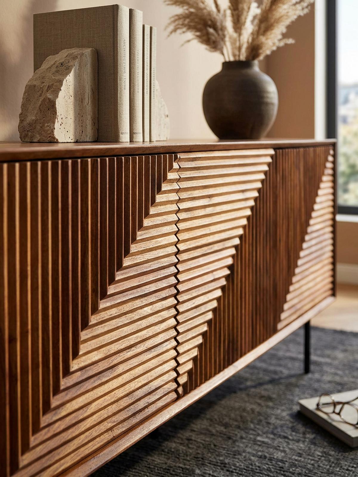 SIDEBOARD – Massivholz/Metall, 148x72x40 cm, modern, 3 Türen - Schwarz/Braun, Holz/Metall (148/72/40cm) - KADIMA DESIGN