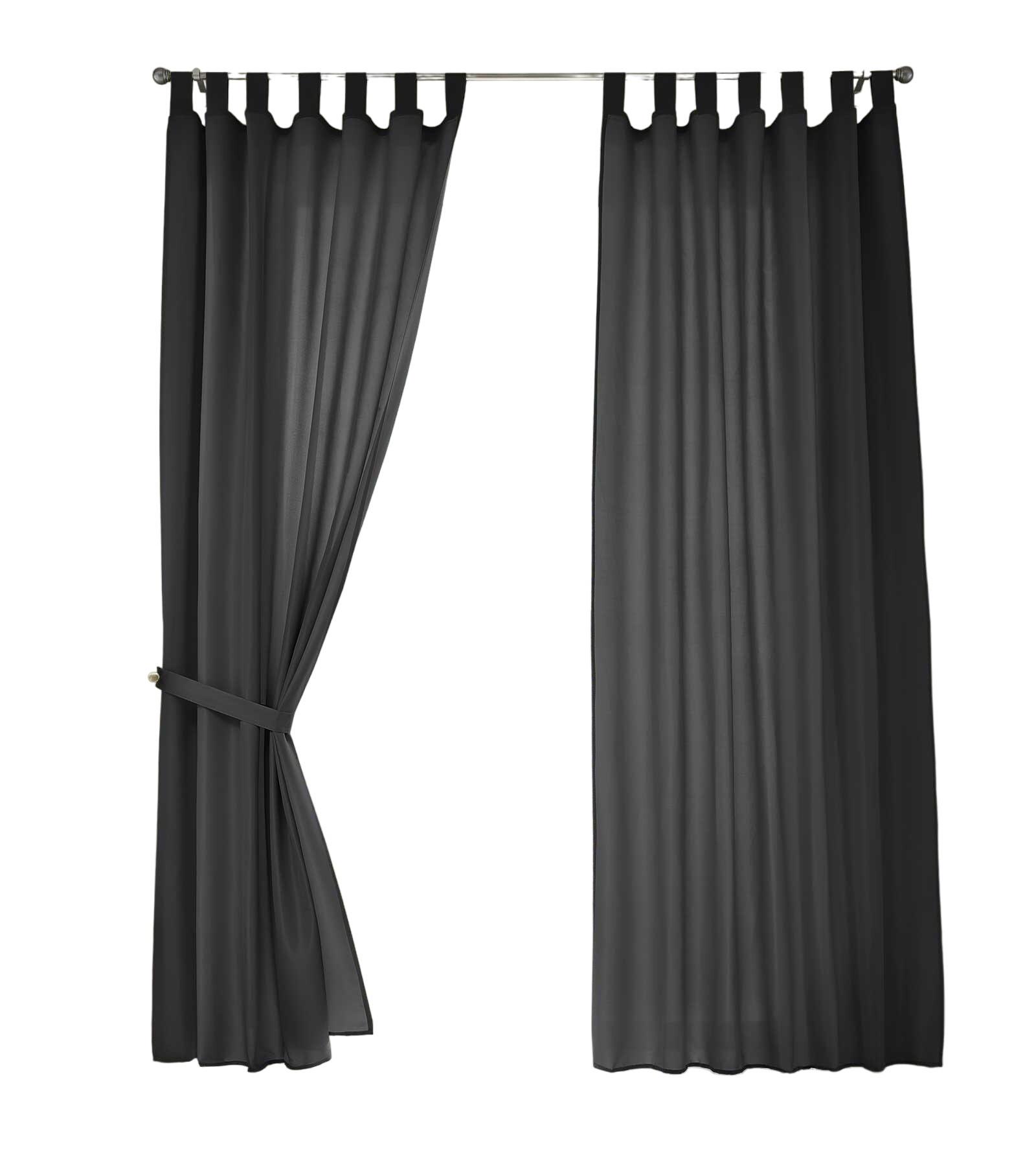 VORHANG 2ER SET POTSDAM HxB 225x140 cm Schwarz - Schwarz, Textil (140/225cm) - Gardinenbox