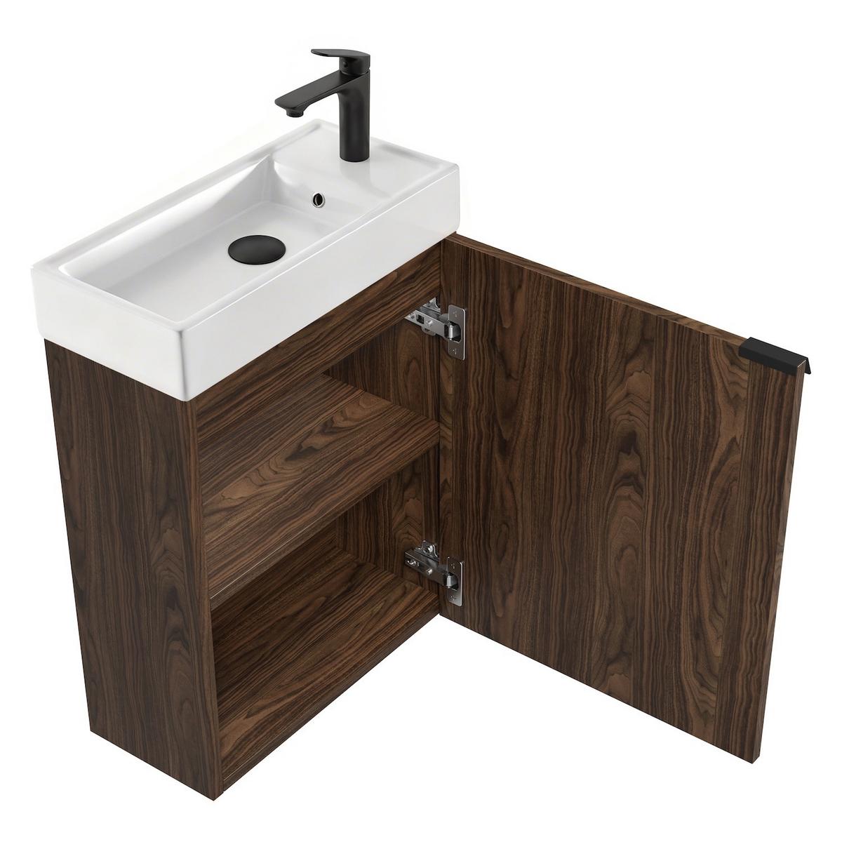 GÄSTE-WC-MÖBELSET Keno 2 Teile Walnuss Braun – 50 x 23 x 60cm - Eichefarben, Holz (50/60/23cm) - Badplaats